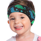 1 x RAW Customer Returns MoKo swimming headband, neoprene swimming band, ear band, waterproof head band, hair band with high elasticity and Velcro fastener, ear protection band for children ages 1-2, M size, blue rhino and dinosaur - RRP €13.99