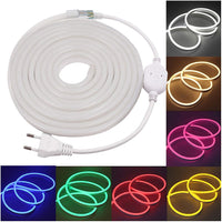 1 x RAW Customer Returns XUNATA 3m Neon LED Strip Warm White, 220V 2835 120leds m IP65 Waterproof, Diffusion Flex LED Tube for Home DIY Festival Decoration - RRP €18.14