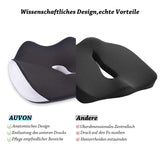 1 x Brand New EUBSWA Ergonomic Seat Cushion, Prevention of Hemorrhoids U-shaped Hole, Seat Ring Coccyx Relief for Lciatica, Pregnancy, Comfortable Cushion for Office Chair at Home, Black - RRP €20.4