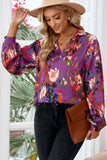 3 x Brand New Aleumdr Top Women Blouse Elegant V-neck Floral Chiffon Blouse Women Long Sleeve Tunic Shirt Blouses Vintage Women Long Sleeve Shirts Blouses Tops A-8 M - RRP €84.66