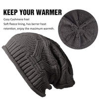 1 x RAW Customer Returns YSense 2-pack winter hats for women, knitted hats, warm slouch beanie with fleece lining, reusable - RRP €11.09