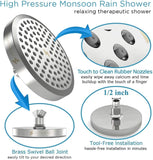 1 x RAW Customer Returns SparkPod Fixed Shower Head - High Pressure Rain - Luxury Modern Chrome Look - Easy Tool Free Installation - The Perfect Adjustable Replacement Chrome, 15cm Round  - RRP €49.95