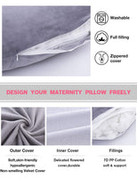 1 x RAW Customer Returns AS AWESLING Pregnancy Pillow, U-Shaped Full Body Pillow, Nursing Pillow, Support Pillow and Pregnancy Pillow for Pregnant Women with Removable Velvet Cover Gray  - RRP €39.32