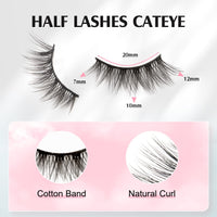 2 x RAW Customer Returns Parriparri Half Eyelashes Natural False Eyelashes 10 Pairs Cat Eye Lashes Lightweight Half Eyelashes Reusable Artificial Eyelashes 3D Fake Lashes Cateye - RRP €18.12