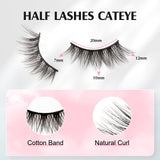 2 x RAW Customer Returns Parriparri Half Eyelashes Natural False Eyelashes 10 Pairs Cat Eye Lashes Lightweight Half Eyelashes Reusable Artificial Eyelashes 3D Fake Lashes Cateye - RRP €18.12