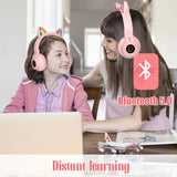 1 x RAW Customer Returns Children s Bluetooth headphones, cat ears wireless headphones for children with LED, children s Bluetooth headphones with cable from 3 4 5 6 7 years, over-ear kids headphones for iPad tablet school - RRP €22.97