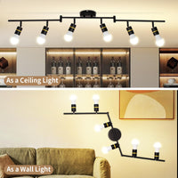 1 x RAW Customer Returns HiBay Adjustable LED Ceiling Lamp, Black Ceiling Light Bed Spotlights 6 E27 Lights Not Included, for Adjustable Wall Spotlights for Living Room Retro Bedroom for Corridor Bar. - RRP €49.99