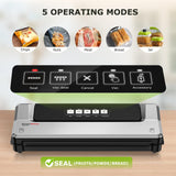 1 x RAW Customer Returns Bonsenkitchen vacuum sealer, vacuum sealer film sealing device for sous vide cooking and food stays fresh up to 8x longer, vacuum bag included, VS2100 Sliber  - RRP €37.3