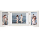 1 x RAW Customer Returns Afuly White Photo Frame 3 Photos 10x15cm and 13x18cm Multiple Frame Wooden Rustic Modern Family Gift - RRP €22.6