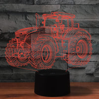 1 x RAW Customer Returns PONLCY Tractor Led Night Light, 7 Colors 3D Illusion Lamp, USB Touch Switch Desk Lamp, Bedroom Decoration Table Lamps Lights for Kids Christmas Birthday Gifts - RRP €19.14