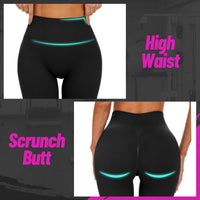 1 x RAW Customer Returns HIPOWER Scrunch Butt Leggings Women s High Waist Sports Leggings Booty Push Up Pants Elastic Sports Leggings Gym Sports Pants Fitness Opaque Yoga Long - RRP €23.59