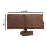 1 x RAW Customer Returns Leather pencil case brown leather pencil case bag pencil case stationery tool holder leather pencil case for writers artists and students - 22x11 cm - RRP €16.45