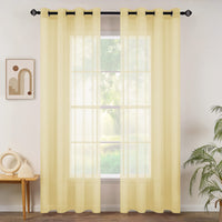 1 x RAW Customer Returns MIULEE Modern Bedroom Translucent Polyester Curtains Eyelets Window Curtain Living Room Curtains for Living Room Bedroom Dining Room Living Room Kitchen Living Room of 2 Units 140 x 145cm Yellow - RRP €26.99