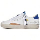 1 x RAW Customer Returns Sneaker Crime London Sk8 Deluxe in Pelle White Pacific Blue US24CR02 17105PP6.10 43 - RRP €169.51