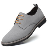 1 x RAW Customer Returns Asifn Men s Dress Oxford Shoes Classic Lace-up Casual Suede Velvet Low-top British Business Breathable Shoes Gray,40 EU - RRP €60.0