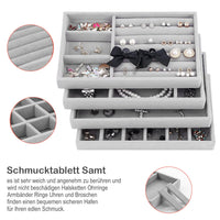 1 x RAW Customer Returns Duscdesp 4 Pieces Jewelry Storage Drawer, Jewelry Tray, Jewelry Box Velvet Jewelry Organizer Stackable, Jewelry Organizers for Jewelry, Earrings, Bracelet, Rings Storage Beige  - RRP €14.11