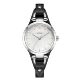 1 x RAW Customer Returns BUREI Ladies Watch Elegant Leather Strap Wristwatch Ladies Classic Analog Quartz Watches Gifts for Women Black  - RRP €37.99