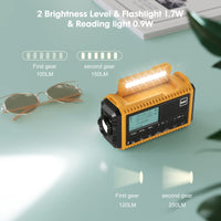 1 x RAW Customer Returns Crank radio DAB FM with 5000mAh battery, portable solar radio with LED flashlight reading light, DAB construction site radio IPX4, emergency radio and SOS alarm, suitable for hiking, camping, outdoor yellow DAB  - RRP €40.33