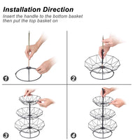 1 x RAW Customer Returns Hossejoy Fruit Basket, 3 Tier Serving Basket Fruit Bowl Snack Display Stand, Perfect for Fruits, Vegetables, Snacks, Household Items and Much More Black  - RRP €17.14