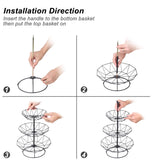 1 x RAW Customer Returns Hossejoy Fruit Basket, 3 Tier Serving Basket Fruit Bowl Snack Display Stand, Perfect for Fruits, Vegetables, Snacks, Household Items and Much More Black  - RRP €17.14
