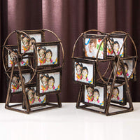 1 x RAW Customer Returns SURPRIZON Rotating Ferris Wheel Picture Frame, Desk Tabletop Vintage Picture Frame, Personalized Family Photo Frame for 12 Photos, Home Decoration, Christmas and Birthday Gifts, St - RRP €26.4