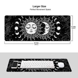 2 x Brand New Extra Large Astrology Moon and Sun Gaming Mouse Pad Extended Large Mouse Pad Long Desk Mat with Stitched Edges 80x30cm - RRP €18.82