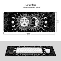 8 x Brand New Extra Large Astrology Moon and Sun Gaming Mouse Pad Extended Large Mouse Pad Long Desk Mat with Stitched Edges 80x30cm - RRP €75.28