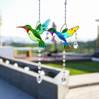 1 x RAW Customer Returns 2pcs Hummingbird Suncatcher Stained Glass Window Decoration Rainbow Maker Crystal Prism Sun Catcher for Indoor Outdoor Home Garden Party Decoration - RRP €20.4