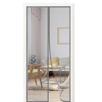 1 x RAW Customer Returns Magnetic fly screen balcony door 90x210 cm, updated version, fly screen door is ideal for the balcony door, cellar door and patio door, without drilling, gray, without stripes - RRP €22.32