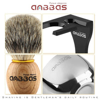 1 x RAW Customer Returns Anbbas Men s Gift Set Shaving Brush Pure Badger Hair Shaving Brush Badger Shaving Soap Shaving Bowl with Acrylic Shaving Stand - RRP €20.99