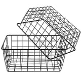 1 x RAW Customer Returns KOHAND Pack of 4 28 x 21 x 12 cm wire storage baskets, wall iron basket, hanging basket for the kitchen, office, pantry, black - RRP €30.74