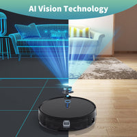 1 x RAW Customer Returns HOLULO Robot Vacuum Cleaner, 2700Pa Suction Power, 2-in-1 Robot Vacuum Cleaner with Mapping, APP Control Alexa for Household Cleaning Pet Hair Hair Dust Black  - RRP €140.16