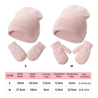 1 x Brand New Yixda Newborn Baby Hat and Gloves Set Toddler Winter Knitted Hat Warm Mittens as3, Alpha, s, purple  - RRP €27.6