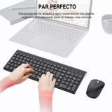 1 x RAW Customer Returns cimetech Wireless Keyboard and Mouse Combo, 2.4G Spanish 2 in 1 USB Ultra Thin Silent Mouse, for PC Laptops Computer Desktop Black  - RRP €26.63