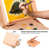 1 x RAW Customer Returns Falling in Art Beechwood Table Easel Set with 12 Tubes of Acrylic Paints, Canvas Panels, Brushes, Palette - 23 Pieces Acrylic Artist Painting Tools Kit for Adults, Beginners, Kids - RRP €36.29