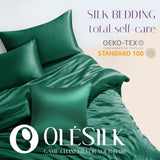 1 x RAW Customer Returns OLESILK Silk Pillowcase Pillowcase Hair and Skin Care with Hidden Zipper 19 Momme 2 Pieces Dark Green 40x80cm - RRP €53.99