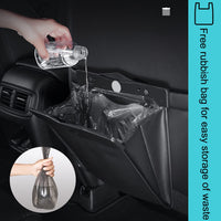 1 x RAW Customer Returns Einesin Magnetic Car Trash can, High quality PU leather, Waterproof vehicle trash can for the car back seat, Multi-purpose hanging car trash bags, Black with trash bags  - RRP €17.99