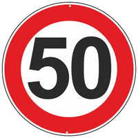 1 x RAW Customer Returns Pubblimania Maximum speed 50 Km Hours traffic signage round metal aluminum sign 3 mm thick for outdoors 30 maximum speed 50 Km Hours  - RRP €19.99