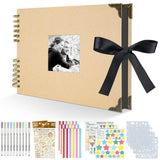 8 x Brand New Nacial DIY Scrapbook Photo Album, 21x29cm A4 Photo Album 40 Sheets 80 Pages, Memory Photo Book Kit with 10 Metallic Pens and 8 Sticker Sheets for Wedding, Travel, Birthdays - RRP €153.2