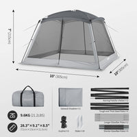 1 x RAW Customer Returns ATTONER Pavilion 305x305x213cm Camping Tent 6-8 Person Outdoor with UV Protection, Quick Assembly, Windproof, Ventilated and Breathable, Suitable for Garden Parties, Beach, Camping - RRP €142.15