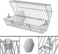 1 x RAW Customer Returns Onlyfire BRK-6041 Stainless Steel Round Tumble Rotisserie Spit Basket Grill Basket fits all Gas Grills, 39x17x15.5cm - RRP €43.7