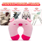 1 x RAW Customer Returns H HOMEWINS Children s Travel Pillow Ultra Soft Neck Pillow Headrest Cute Neck Pillow Washable Neck Support Pillow Travel Sleeping Pillow for Car Airplane Piggy  - RRP €14.68