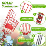 9 x Brand New 1.6m apple picker, fruit picker with telescopic handle, cherry picker with telescopic pole made of stainless steel and basket, picking aid easy to assemble - RRP €216.0