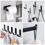 8 x Brand New SunnyLisa Adhesive Toilet Paper Holder, Black Stainless Steel Toilet Paper Holder for Bathroom, Toilet and Kitchen, Bathroom Accessories Without Drilling, Self-Adhesive Toilet Paper Roll Holder - RRP €182.4