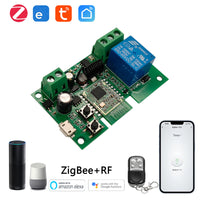 1 x RAW Customer Returns Jane Eyre Zigbee Tuya Smart 1 Channel Smart Relay with 433 RF Remote Control, USB5V DC7-32V Instantaneous Self-Lock Switch, for Use with Alexa Google Home Requires ZigBee Hub  - RRP €21.17