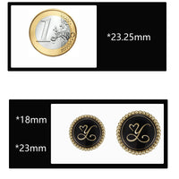 2 x Brand New ftiemlovde 20 noble dirndl buttons gold black for sewing on metal, golden traditional nightdress button coat large, eyelet buttons made of copper alloy blazer decorative buttons F20 18mm 23mm  - RRP €40.8