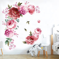 1 x RAW Customer Returns Wall Sticker Peony Rose Flowers Wall Decoration, Waterproof DIY Large Wall Sticker, Giyiprpi Wall Decoration Living Room Bedroom Kitchen Furniture Sticker A  - RRP €14.99