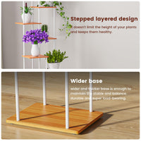 1 x RAW Customer Returns ALTORICO 7 Tiers 130cm Wooden and Metal Plant Stand Corner Shelf for Multiple Pots Indoor Plant Holder Suitable for Indoor and Outdoor, Balcony, Living Room, Office, White - RRP €79.99