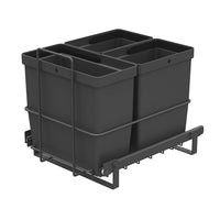 1 x RAW Customer Returns LM 64 3 built-in pull-out trash can with 3 trash cans 1x11L, 2x8L basket pull-out anthracite 32.8x43.3x35.4 cm - Trio waste separation system for the kitchen base cabinet... - RRP €65.45