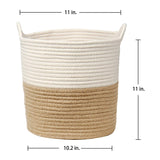 1 x RAW Customer Returns Laundry basket storage basket made of cotton rope laundry collector braided basket baby toy storage container with handle for living room children s room bathroom 30x30CM - RRP €25.2